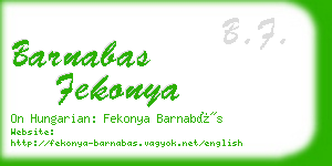 barnabas fekonya business card